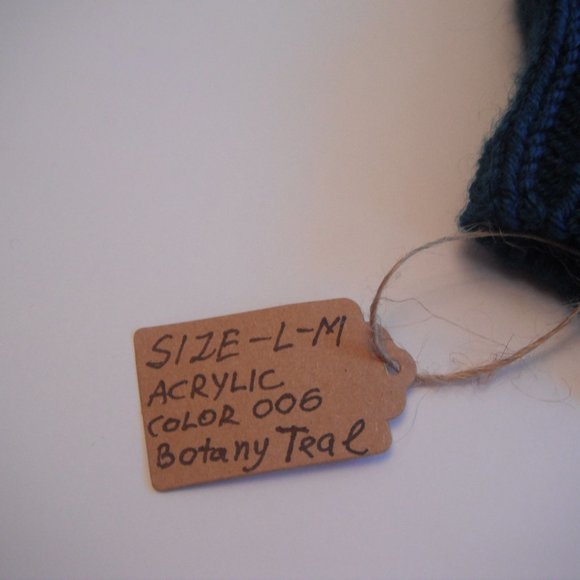 Hand Knitted Hat Toque Size - L-M Acrylic Botany Teal - 006 Hand knit by me - Picture 9 of 11